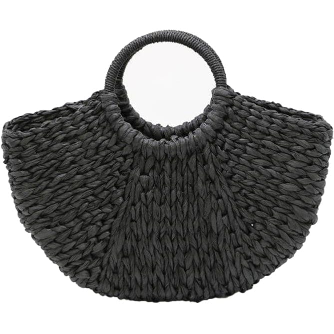 Cabas en Paille Tressée Noire