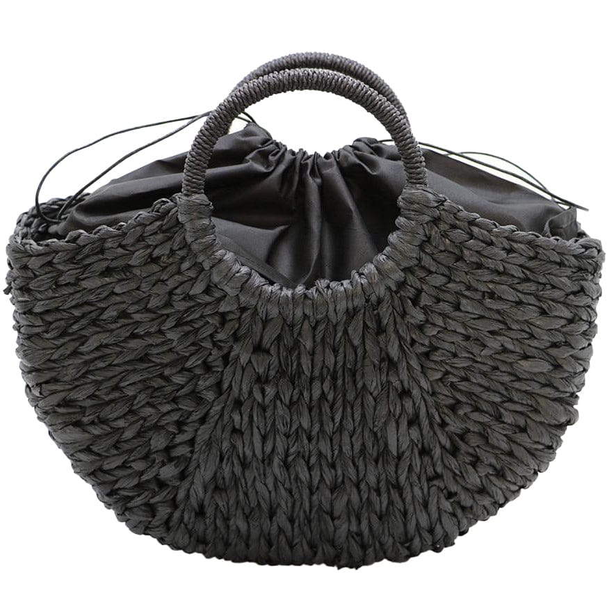 Cabas en Paille Tressée Noire