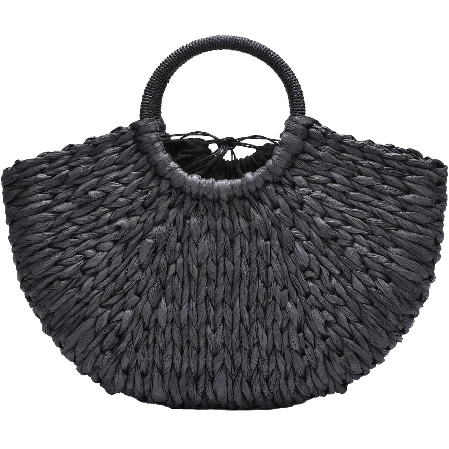 Cabas en Paille Tressée Noire