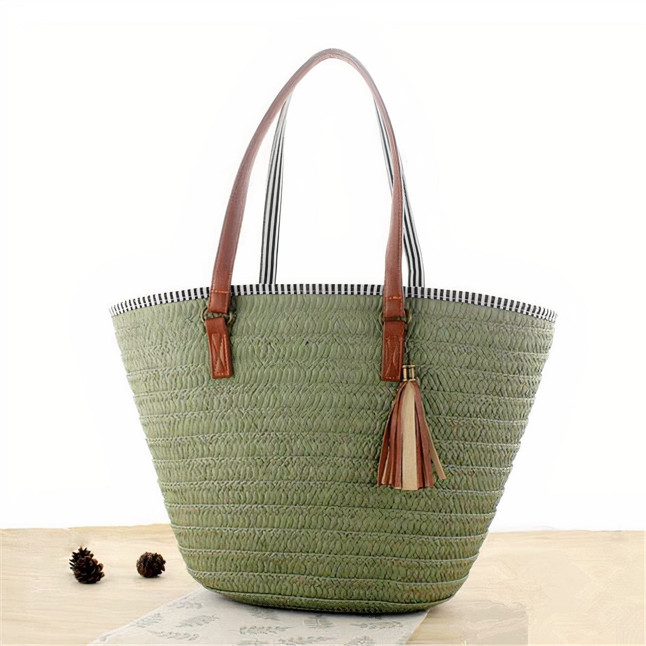 Cabas Paille Design Plage - Collection Estivale