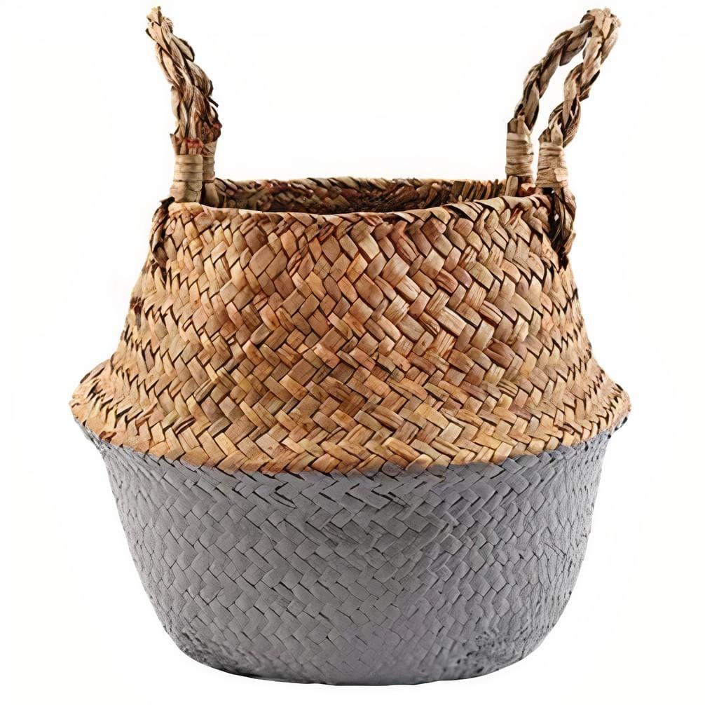 Cache Pot en Osier Gris Petit format (22 cm x 20 cm)