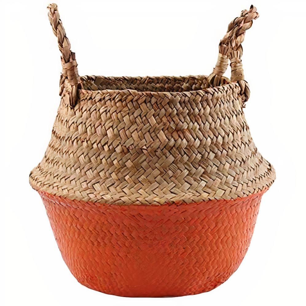 Cache Pot en Osier Orange Petit format (22 cm x 20 cm)