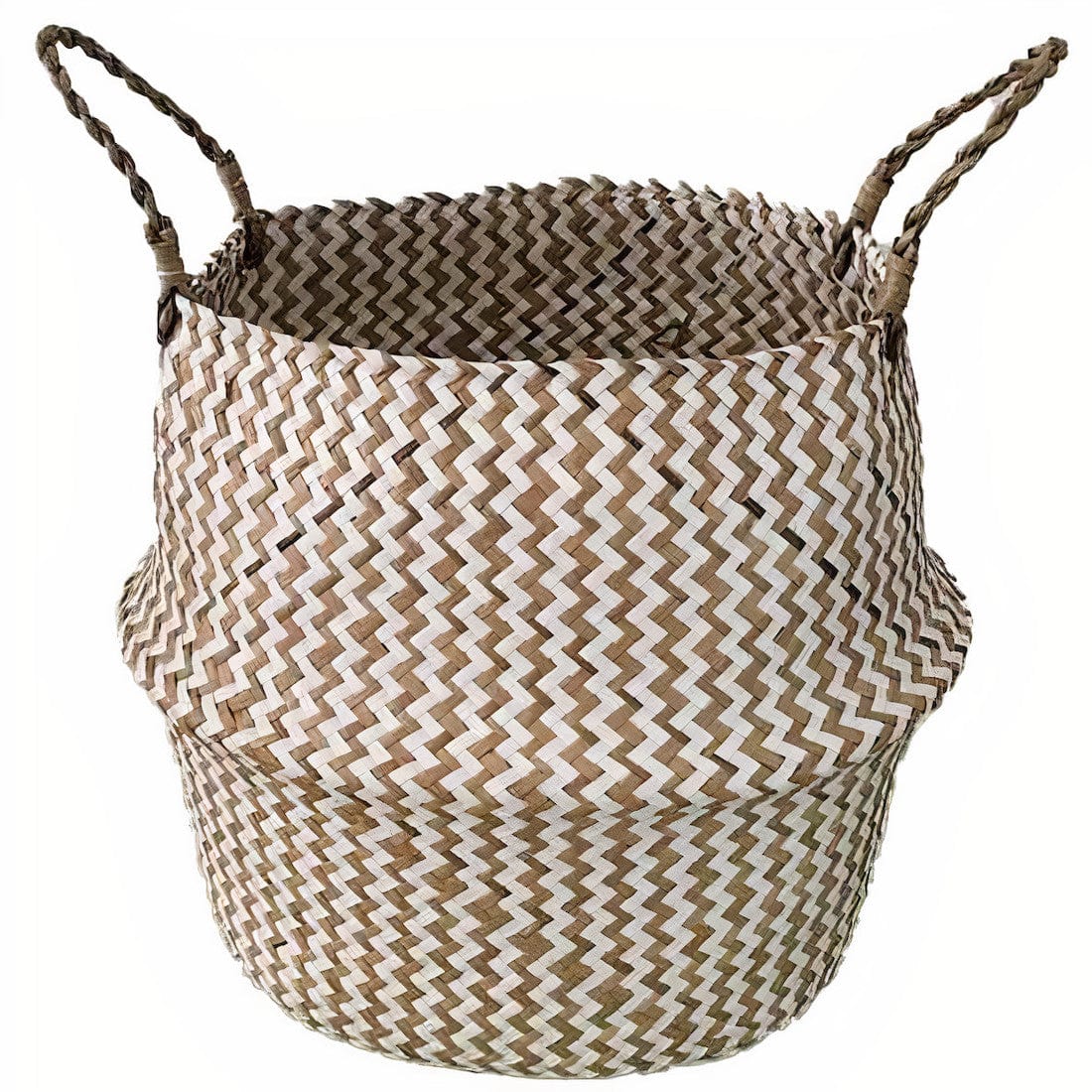 Cache Pot en Osier Tressé Bi-ton Petit format (22 cm x 20 cm)
