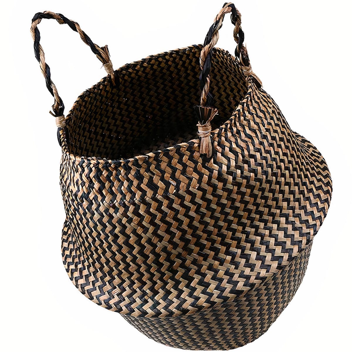 Cache Pot en Osier Tressé Noir