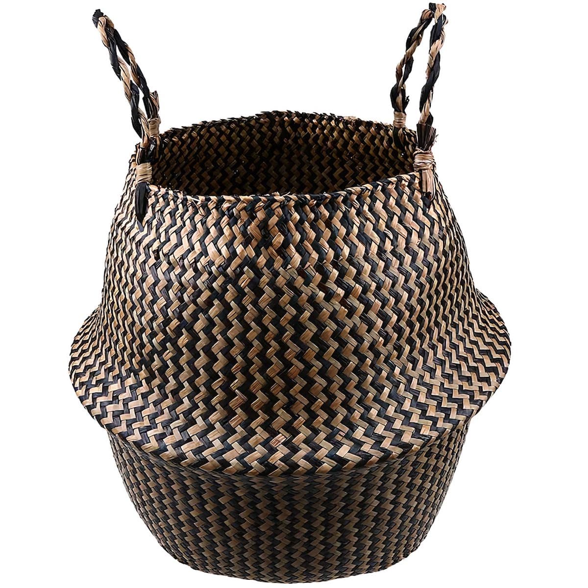 Cache Pot en Osier Tressé Noir Petit format (22 cm x 20 cm)