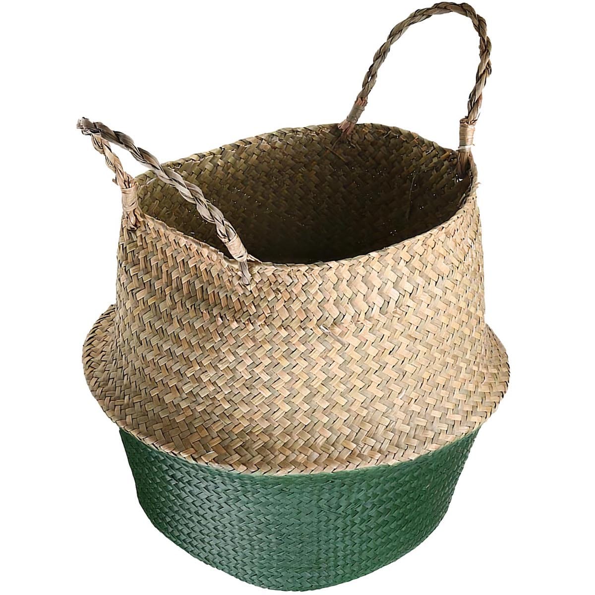 Cache Pot en Osier Tressé Vert naturel
