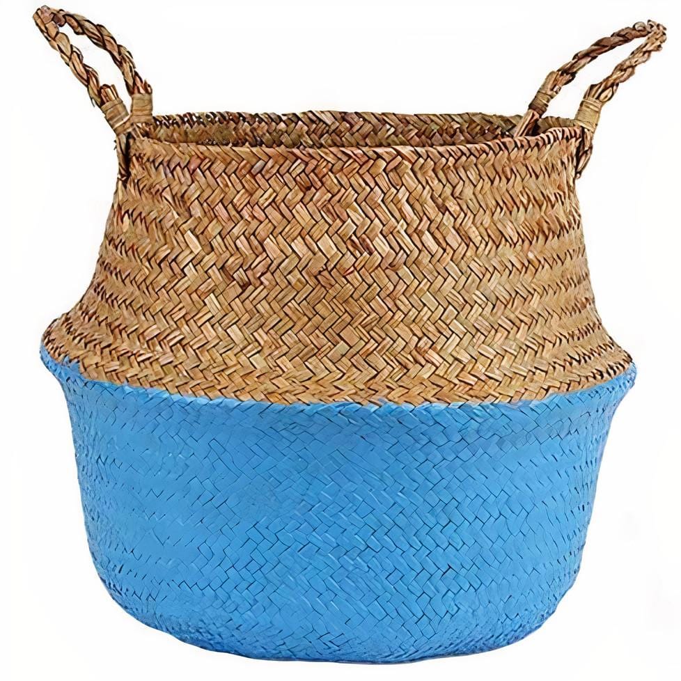 Cache Pot Osier Bleu - Collection Chic & Nature Petit format (22 cm x 20 cm)
