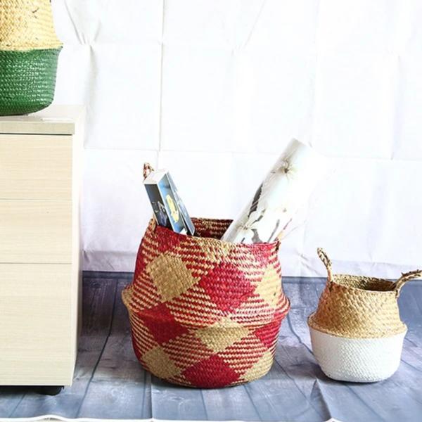 Cache Pot Osier Rouge pour Fleurs