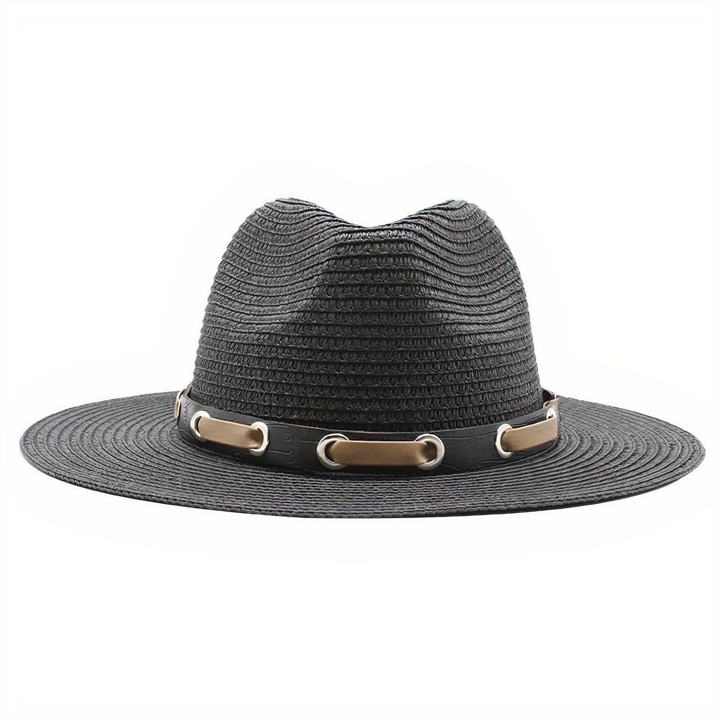 Chapeau de Paille à Bande de Cuir