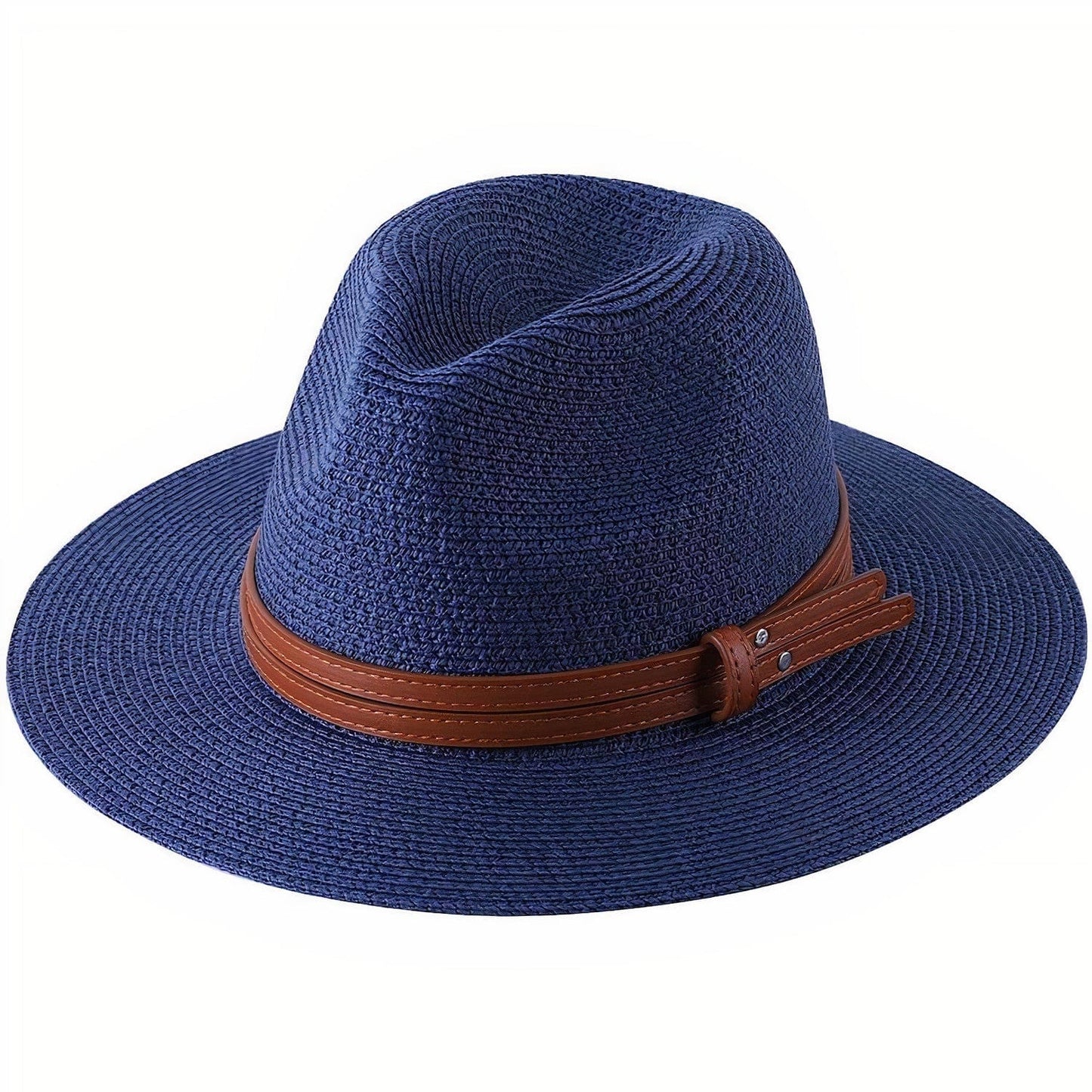 Chapeau de Paille Bleu Homme - Style Élégant M (56-58 cm) *Taille internationale
