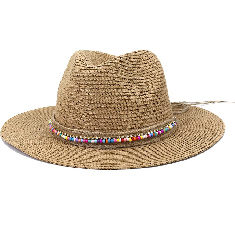Chapeau de Paille Camel Perlé