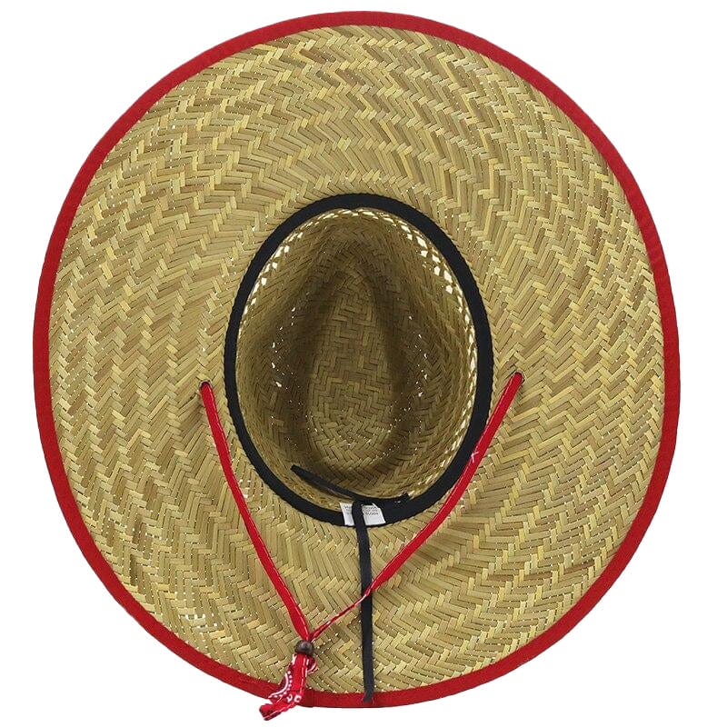 Chapeau de Paille Élégant Avec Ruban Rouge