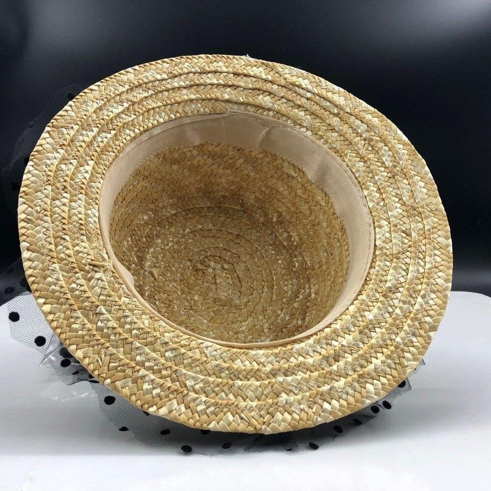 Chapeau de Paille Élégant avec Voile