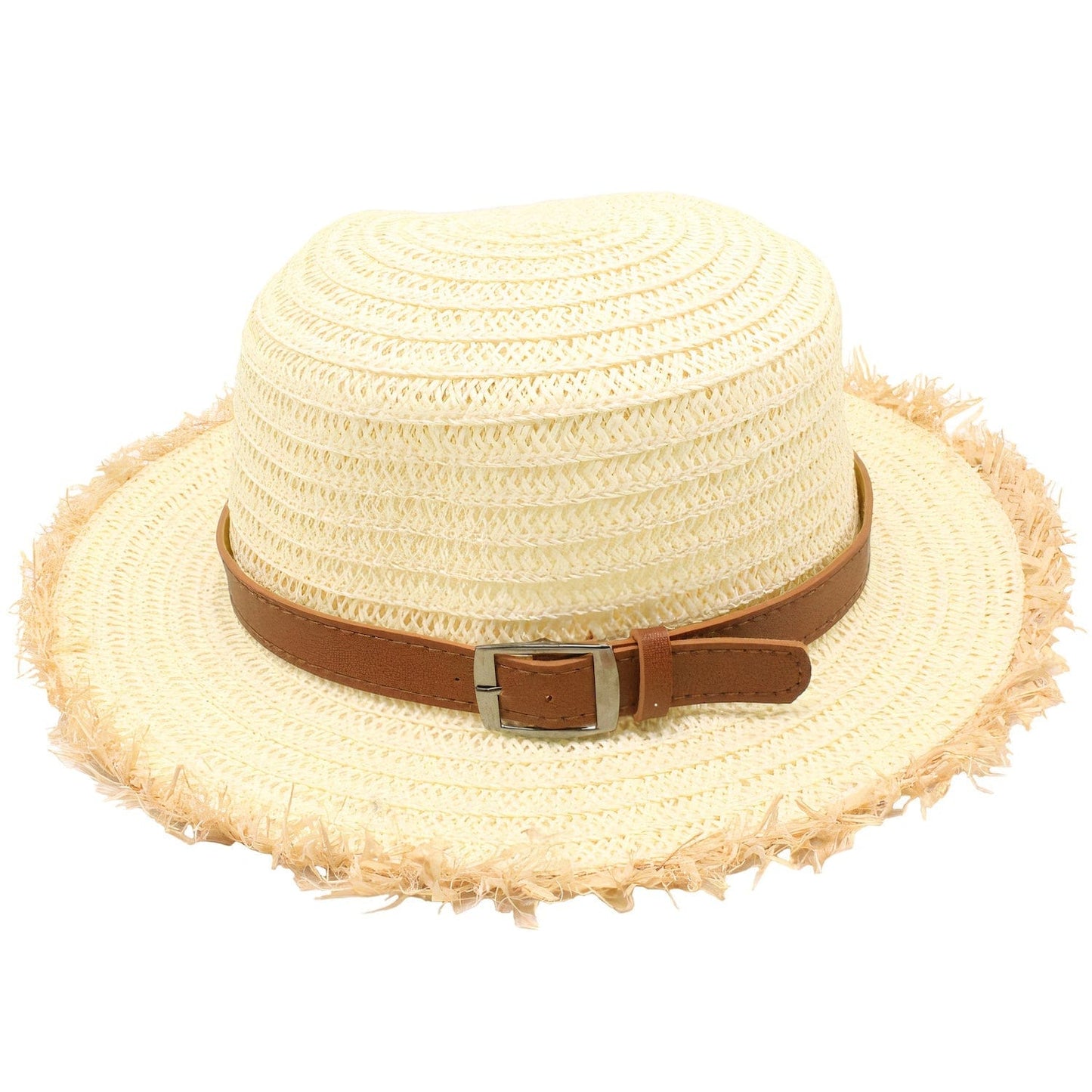 Chapeau de Paille en Frange et Cuir