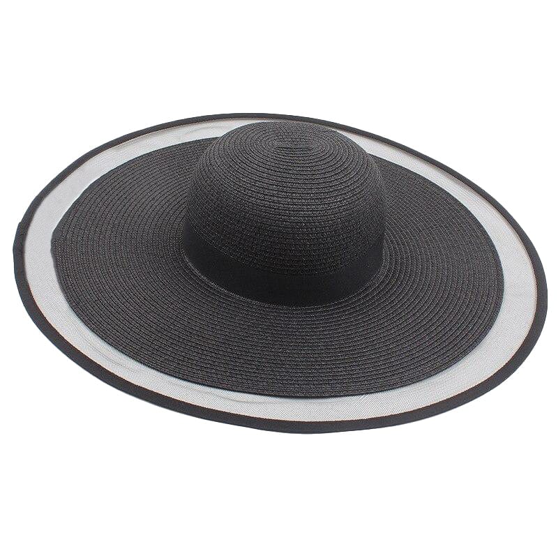 Chapeau de Paille Noir Femme chic