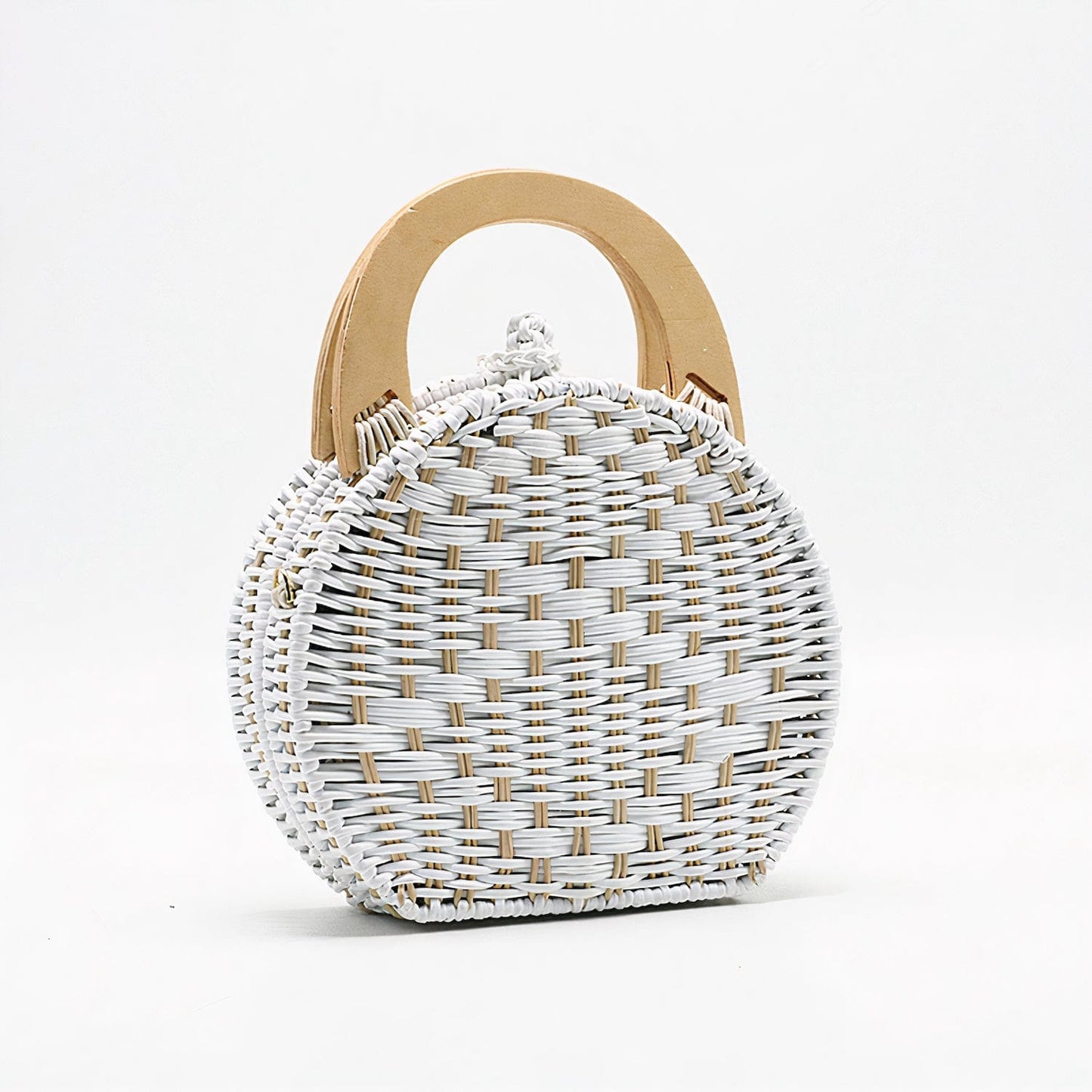 Sac à Main Blanc en Osier Chic