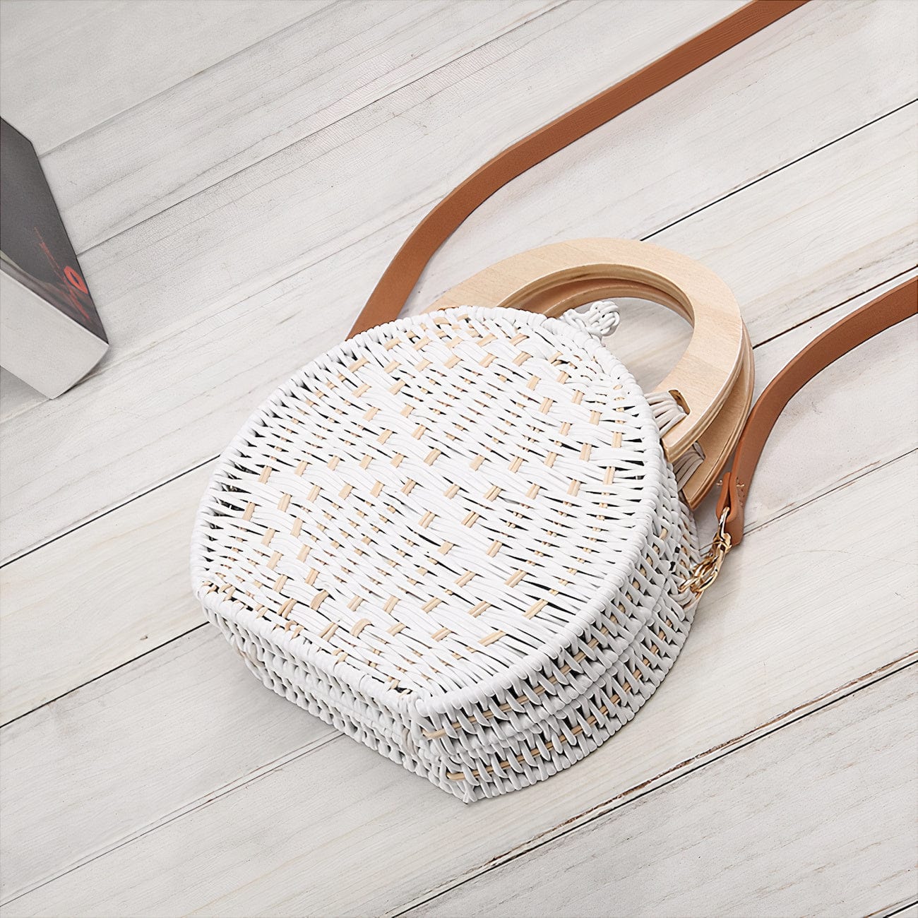 Sac à Main Blanc en Osier Chic