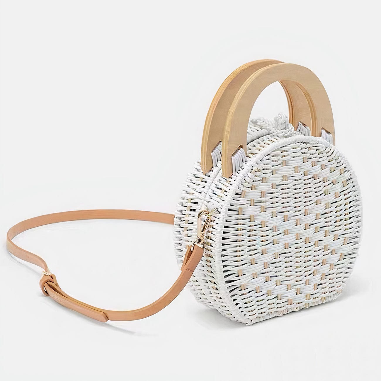 Sac à Main Blanc en Osier Chic