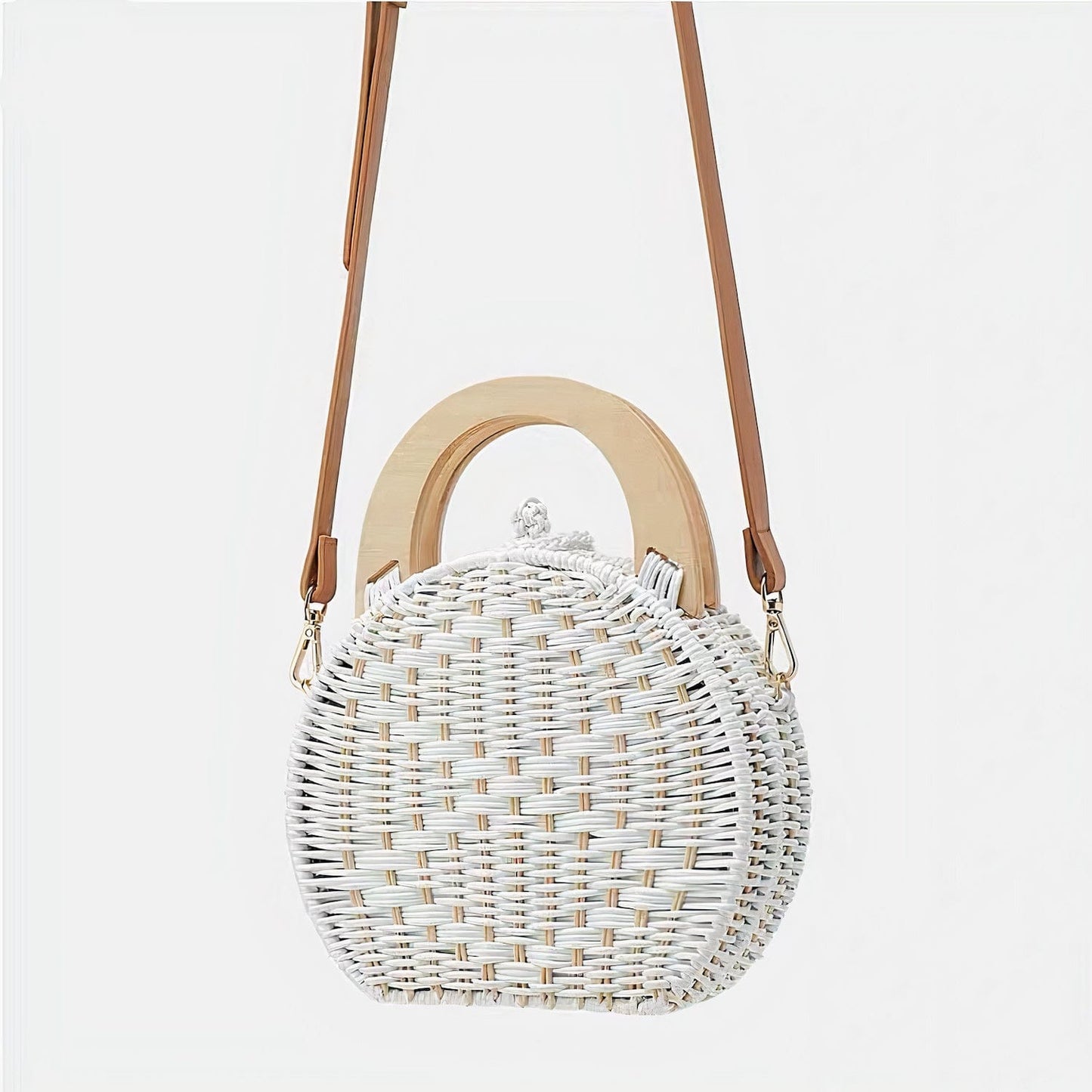 Sac à Main Blanc en Osier Chic