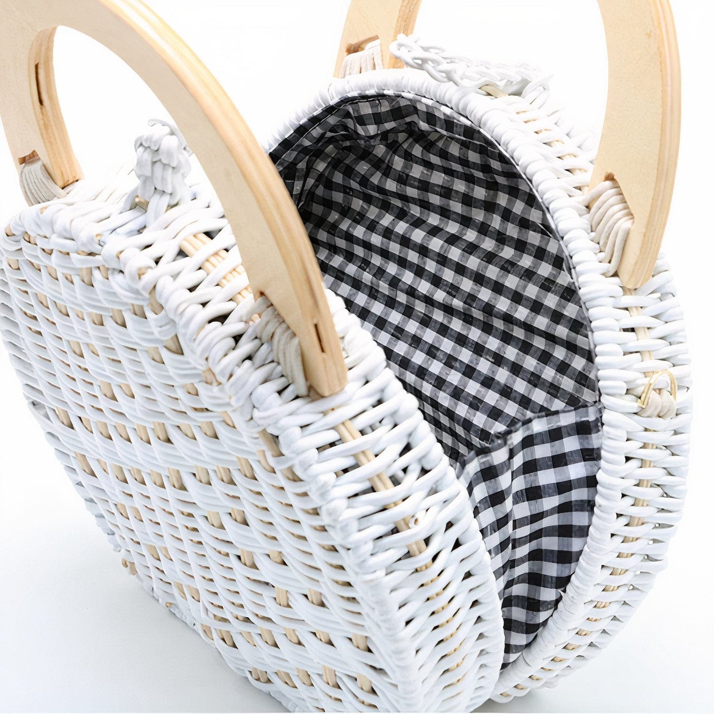 Sac à Main Blanc en Osier Chic