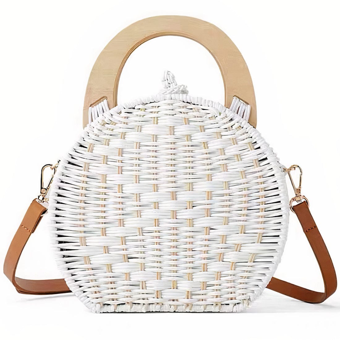 Sac à Main Blanc en Osier Chic