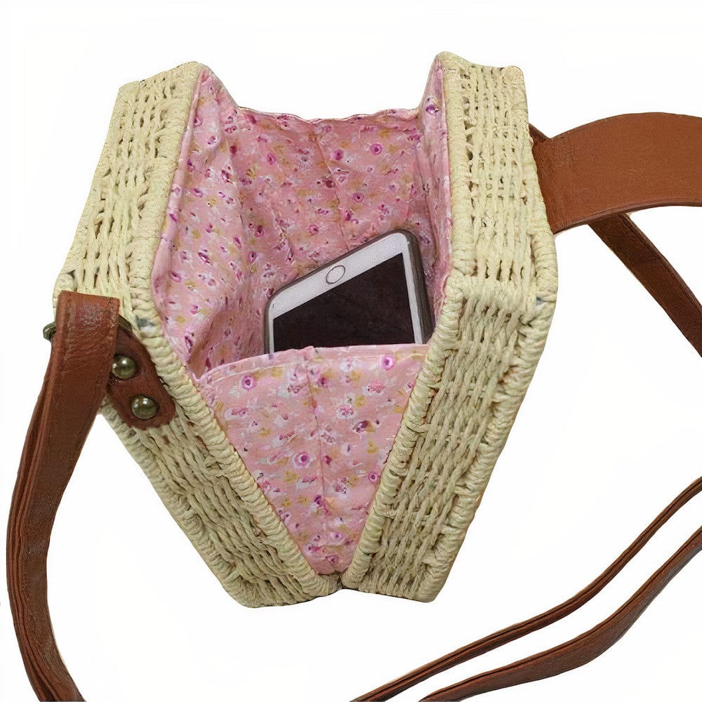 Sac à Main en Osier avec Bandoulière