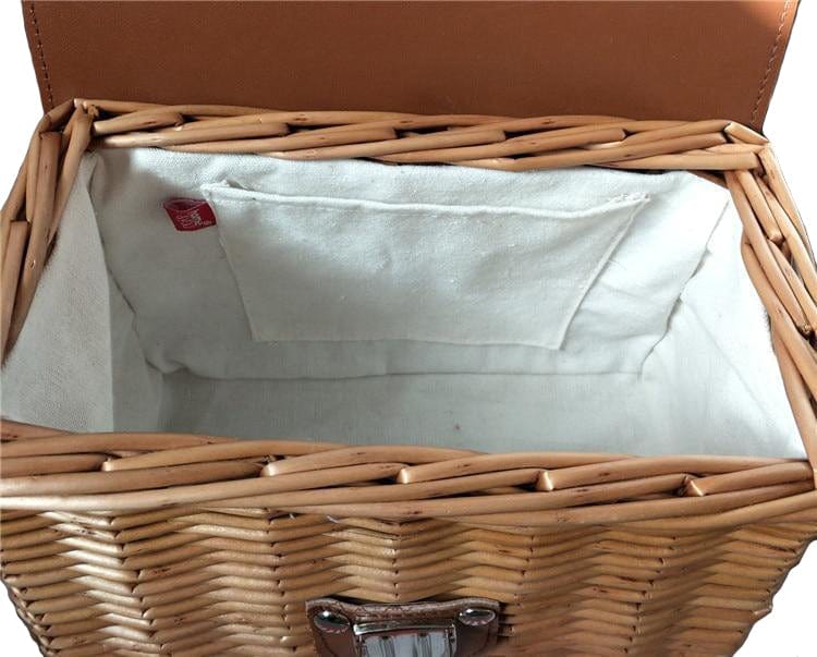 Sac à Main en Osier et Cuir de Luxe