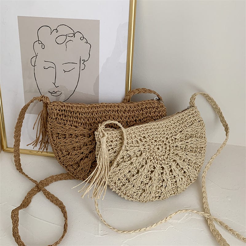 Sac à Main en Paille avec Pompon Glaméo