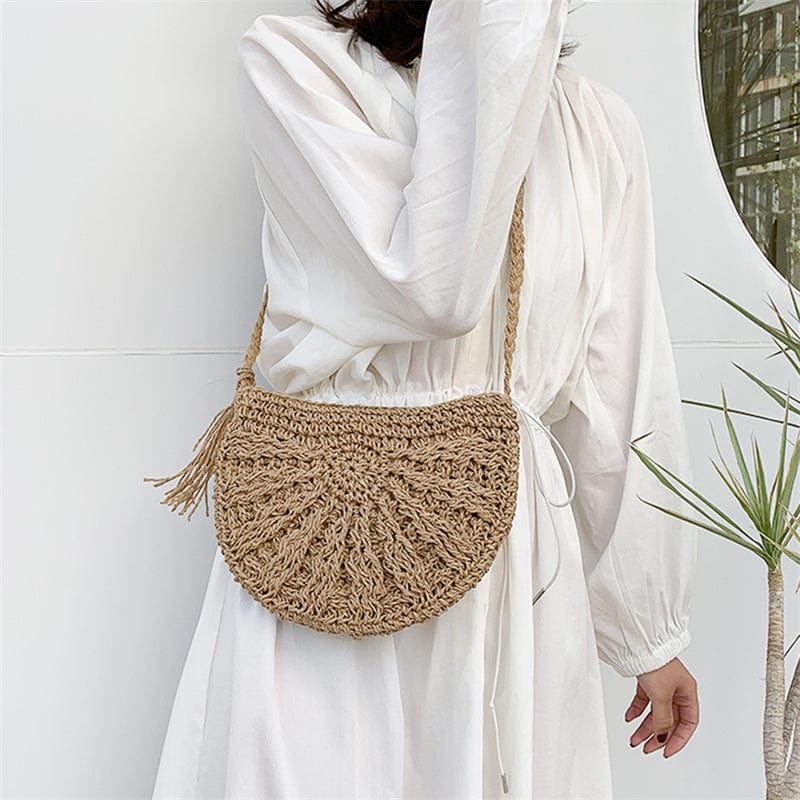 Sac à Main en Paille avec Pompon Glaméo