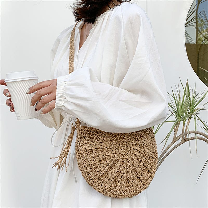Sac à Main en Paille avec Pompon Glaméo