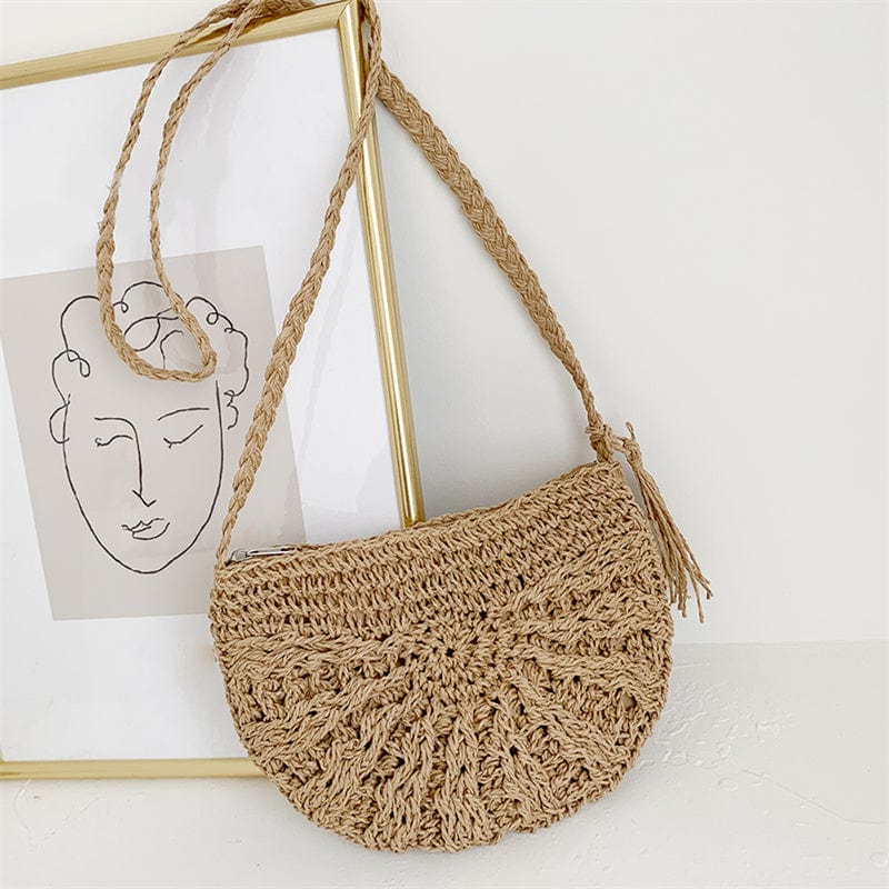 Sac à Main en Paille avec Pompon Glaméo