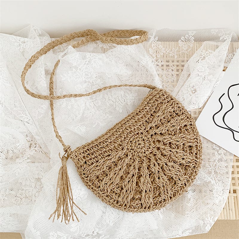 Sac à Main en Paille avec Pompon Glaméo
