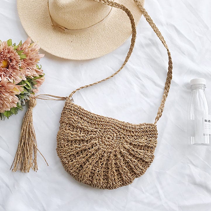 Sac à Main en Paille avec Pompon Glaméo