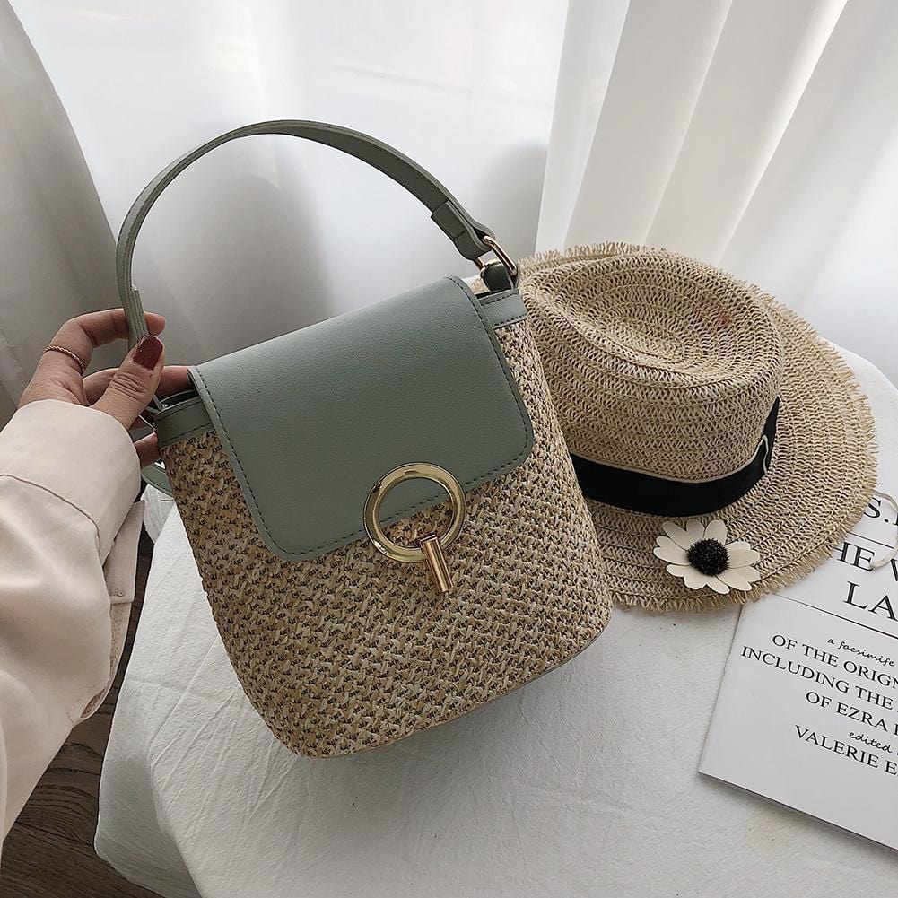 Sac à Main en Paille Carré Chic