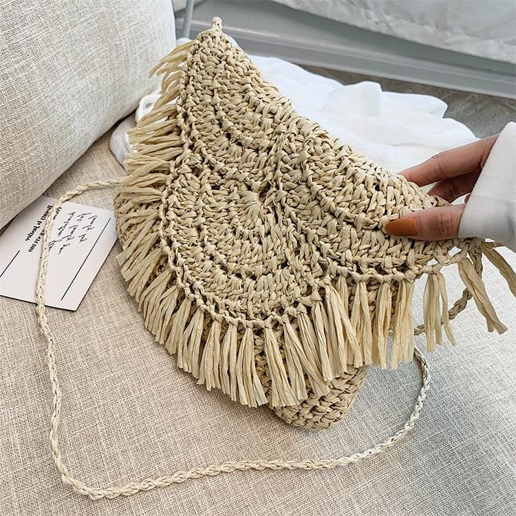 Sac à Main en Paille Feuilles de Paille - Collection Estivale