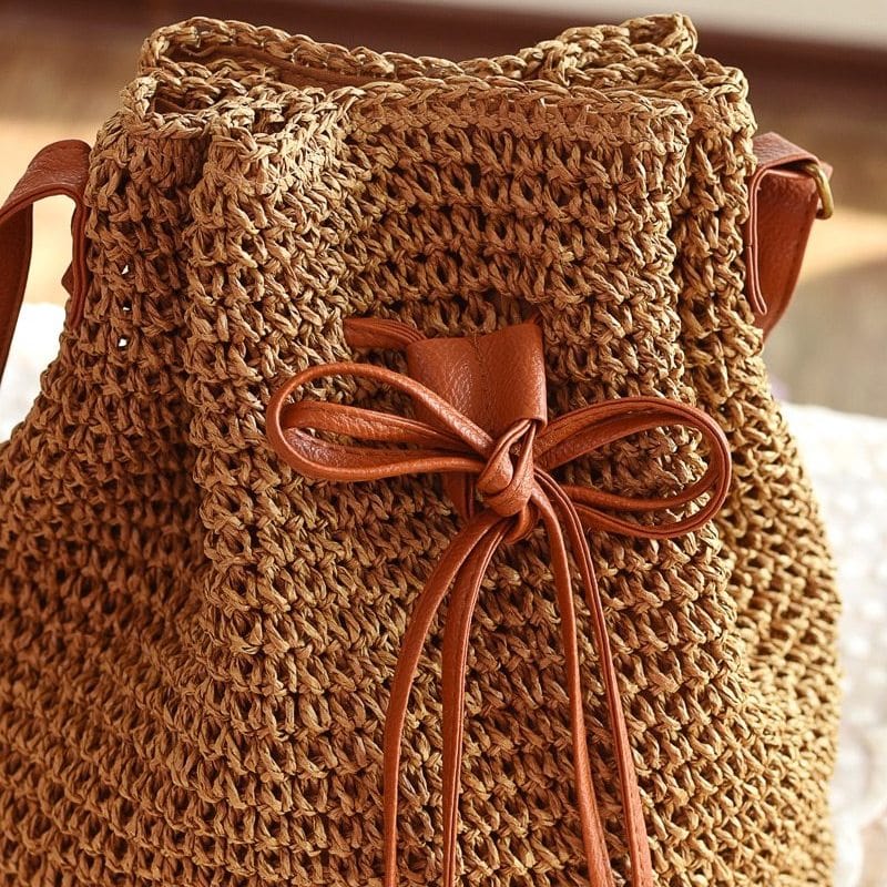 Sac à Main en Paille Tressée Élégant