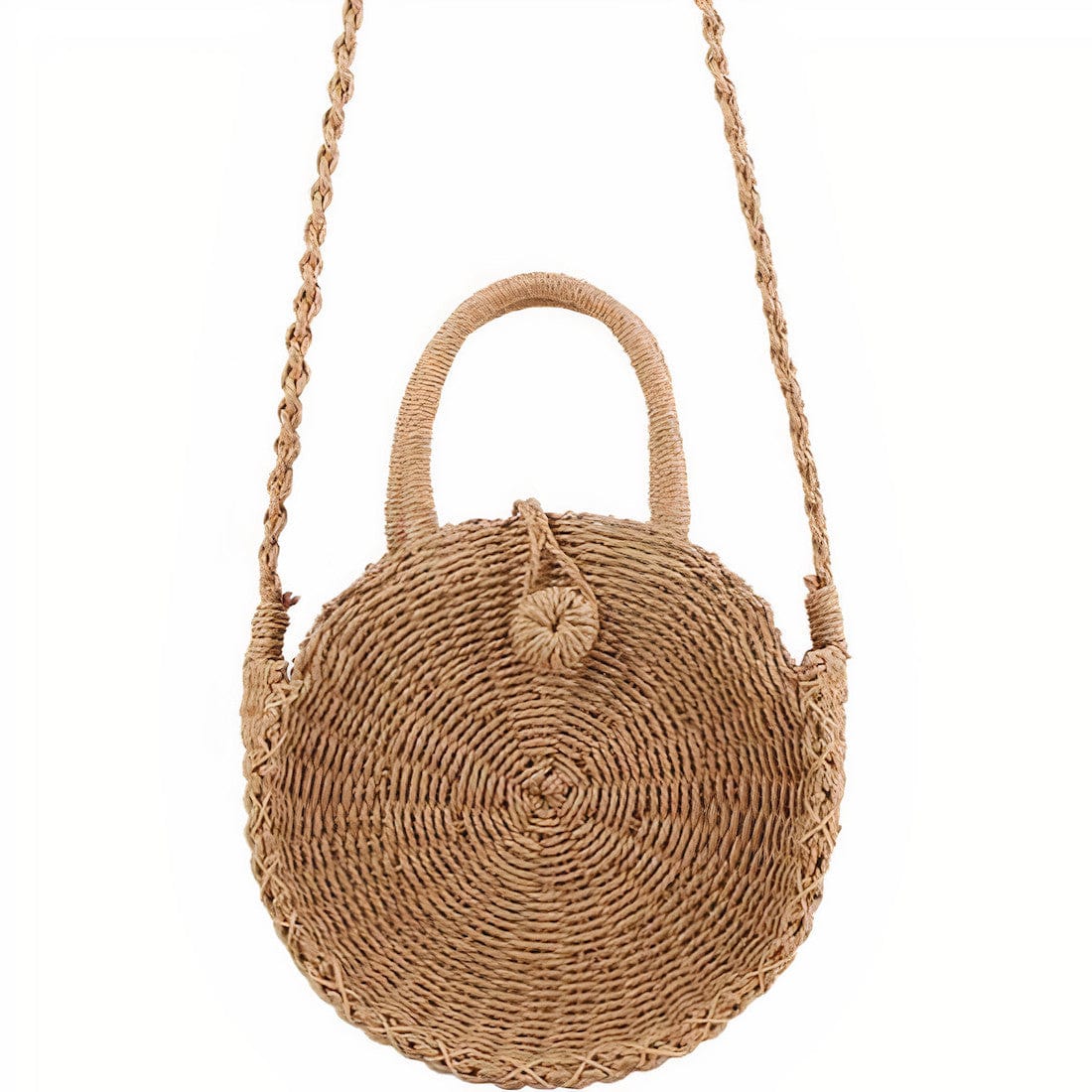 Sac à Main Rond en Paille Rigide Petit format (23 cm x 7 cm)