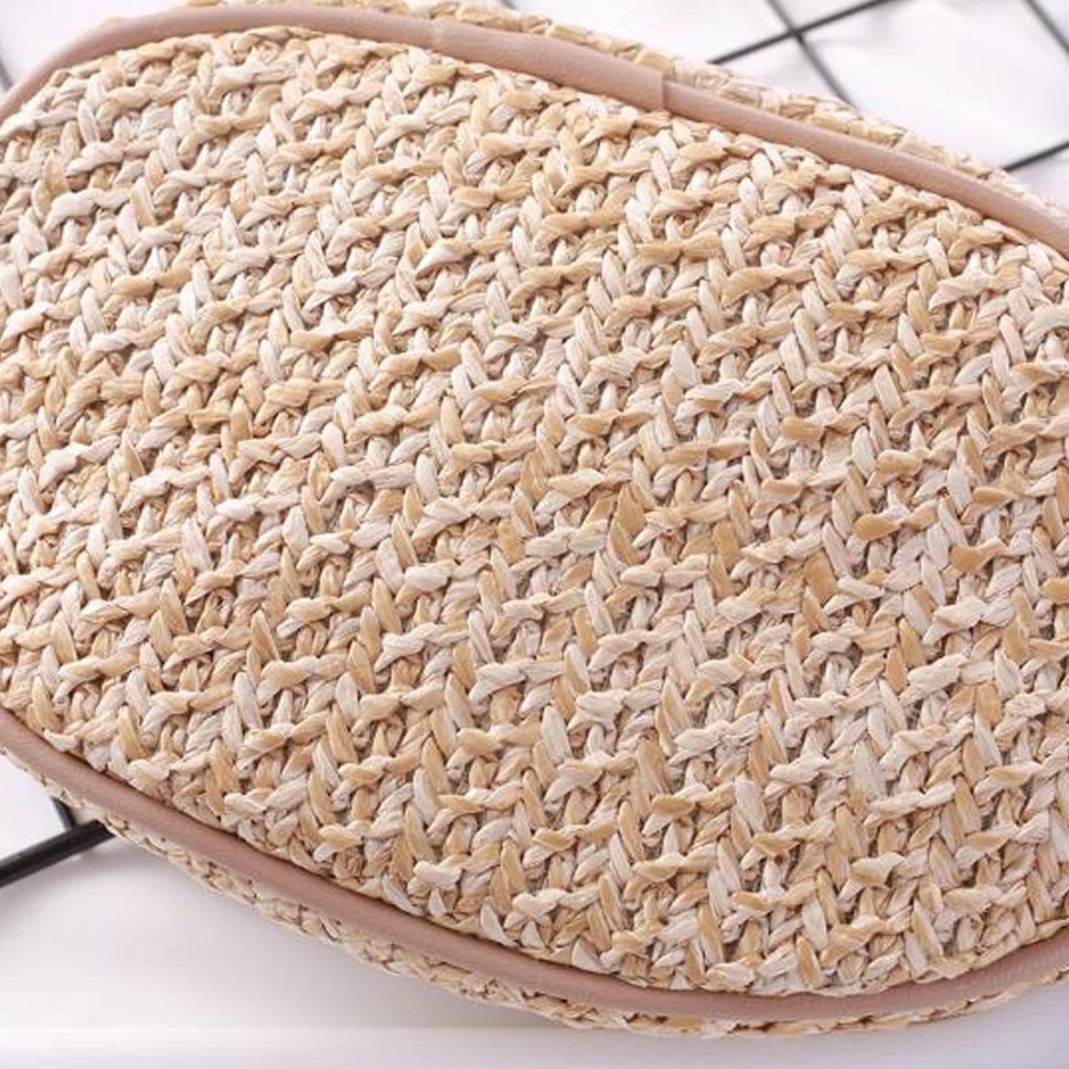 Sac Banane en Paille Beige
