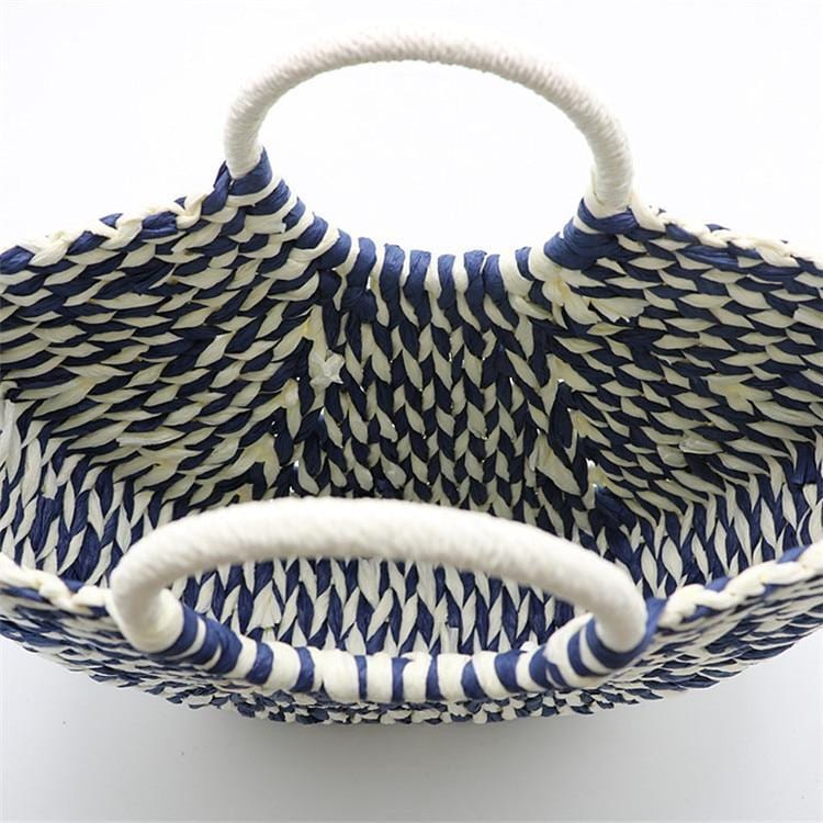 Sac Cabas en Paille Bleu Marine