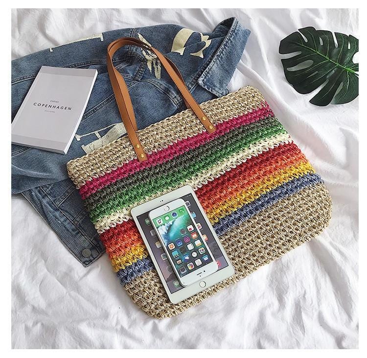 Sac Cabas Paille Rainbow