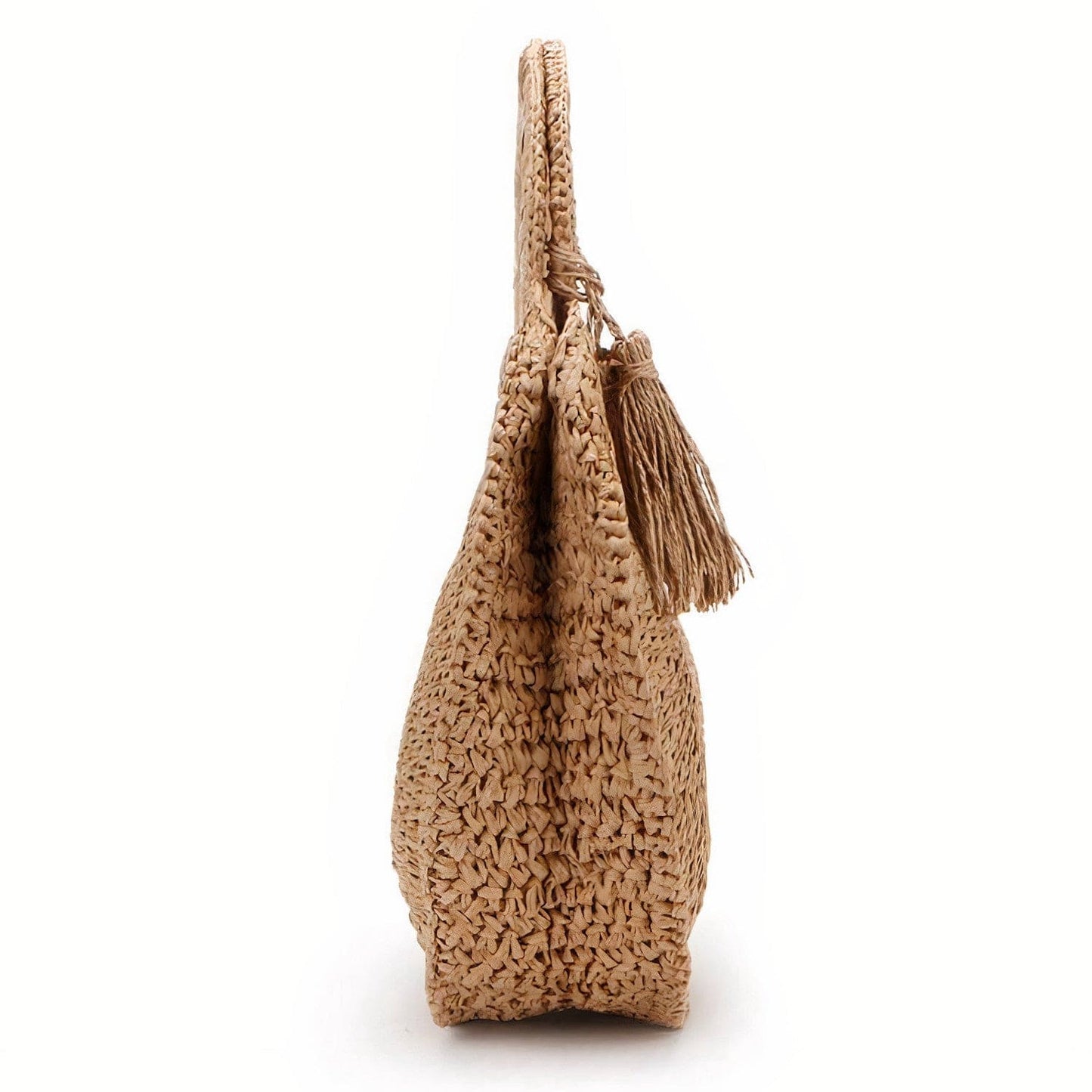 Sac de Plage Rond en Paille avec Pompon
