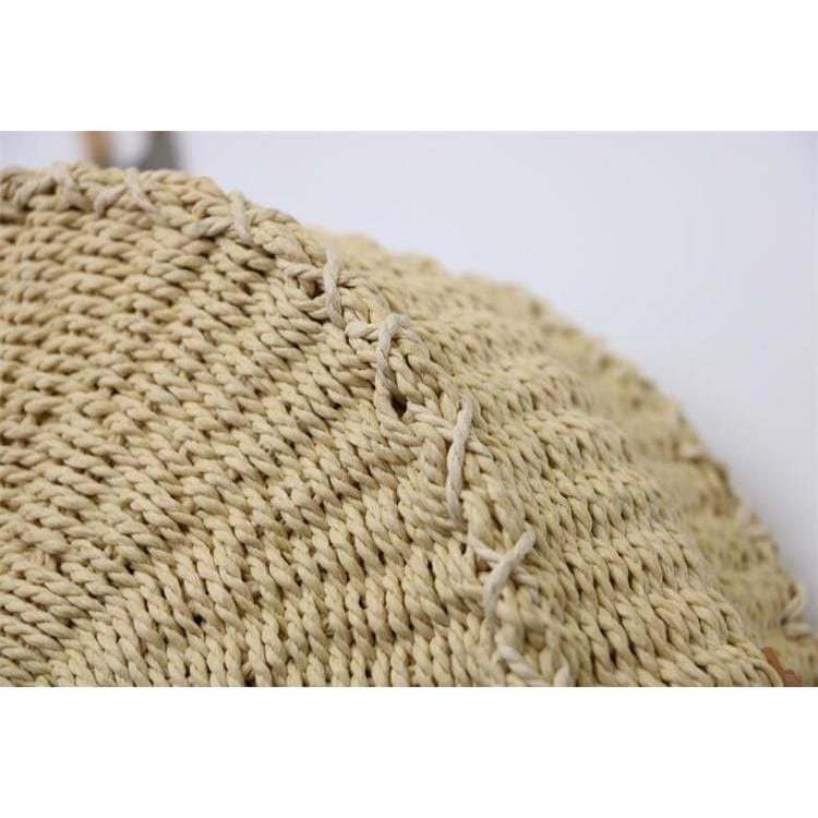 Sac Paille Rond Petit & Beige - Collection Naturelle
