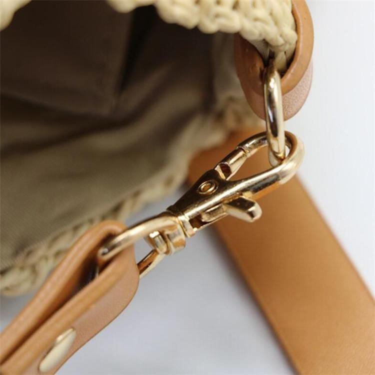 Sac Paille Rond Petit & Beige - Collection Naturelle