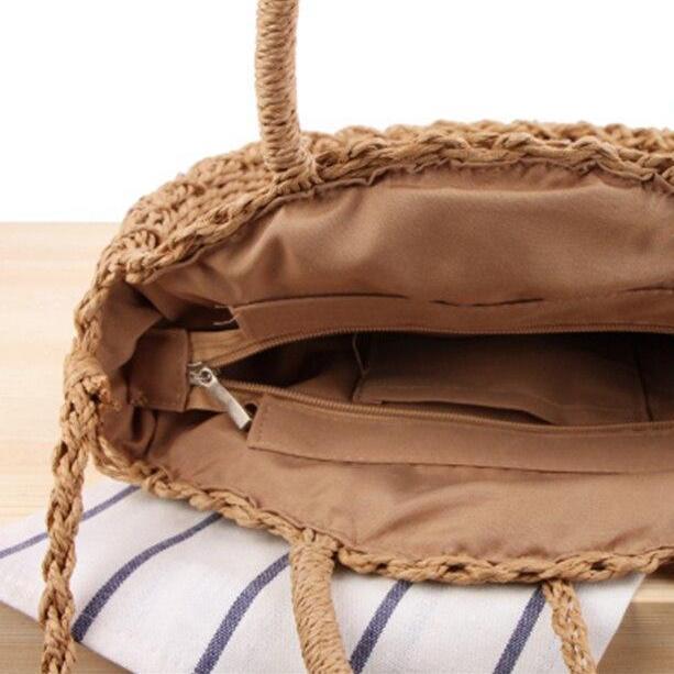 Sac Rond Élégant en Paille Forme Ronde