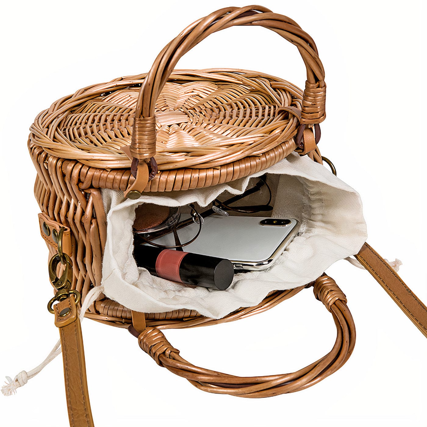 Sac Rond en Osier Naturel "Éclat de la Nature"