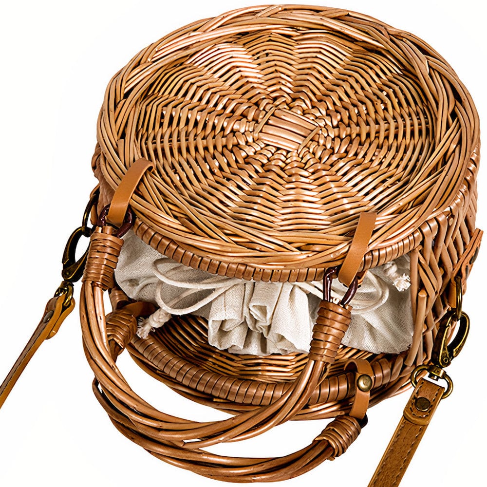 Sac Rond en Osier Naturel "Éclat de la Nature"