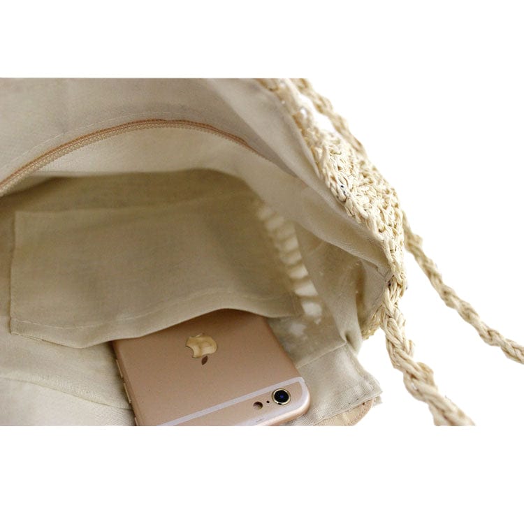 Sac Rond en Paille avec Pompon