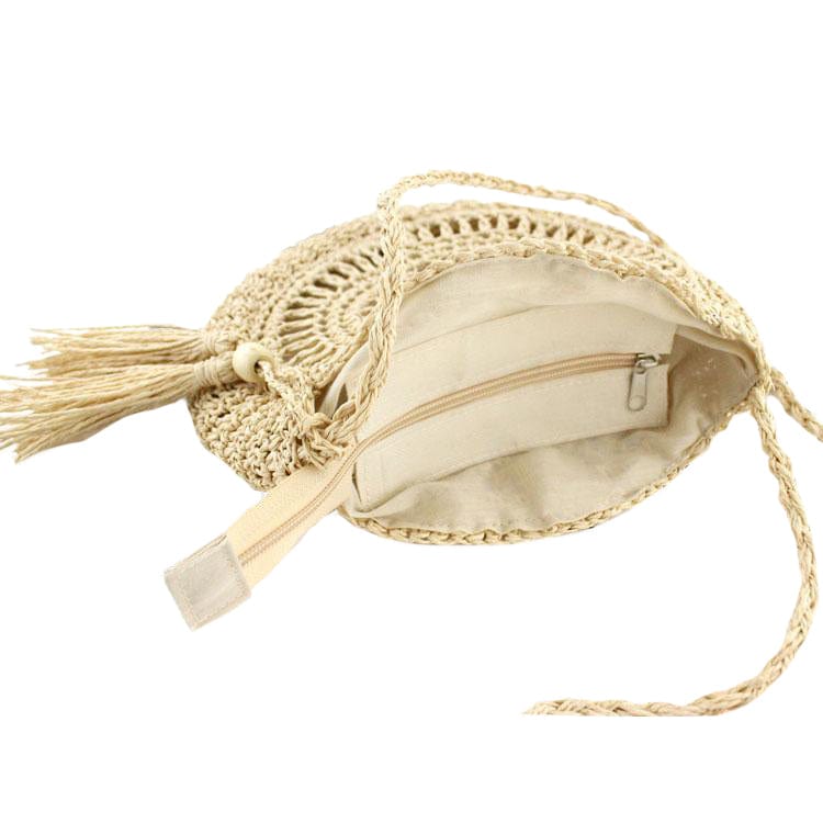Sac Rond en Paille avec Pompon