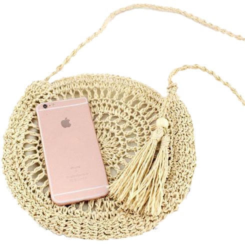 Sac Rond en Paille avec Pompon
