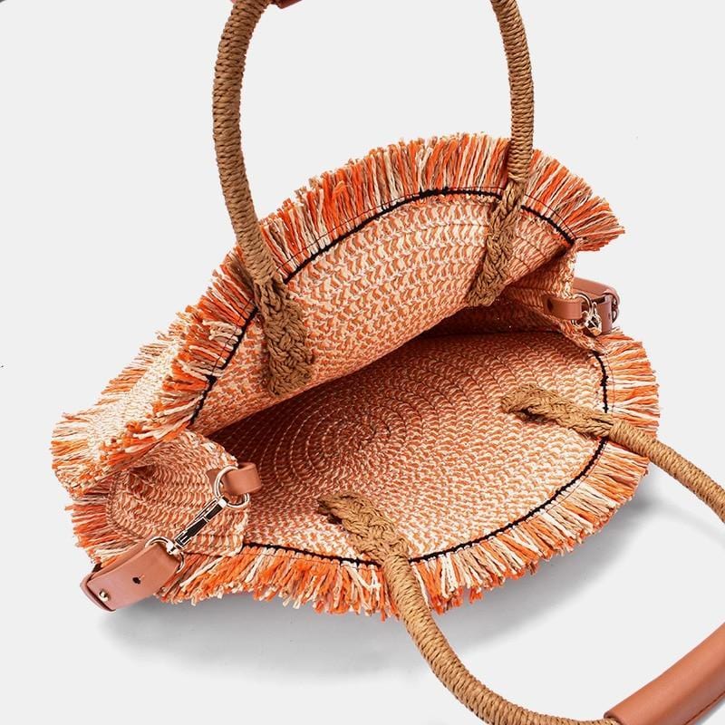Sac Rond en Paille pour la Plage et le Soleil